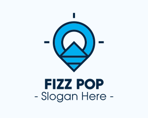 Blue Geometric Pin logo design