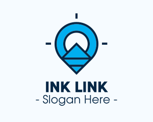 Blue Geometric Pin logo design