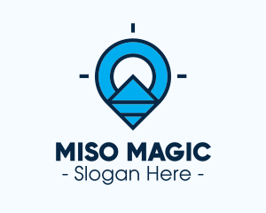 Blue Geometric Pin logo design