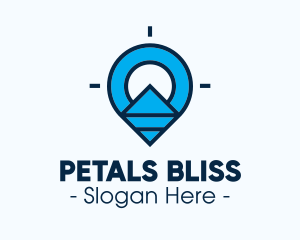 Blue Geometric Pin logo design