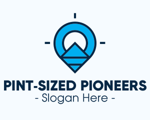 Blue Geometric Pin logo design