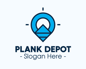 Blue Geometric Pin logo design