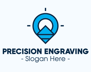 Blue Geometric Pin logo design