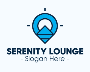 Blue Geometric Pin logo design