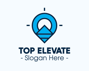 Blue Geometric Pin logo design