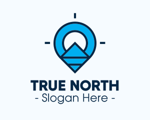 Blue Geometric Pin logo design