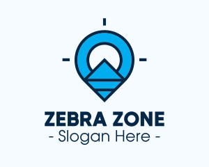 Blue Geometric Pin logo design