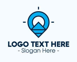 Commercial - Blue Geometric Pin logo design