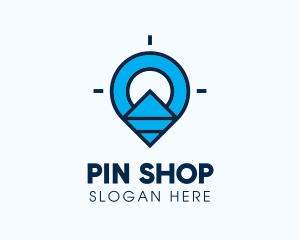 Blue Geometric Pin logo