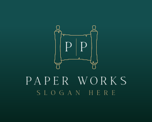 Parchment Paper Scroll logo design