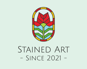 Rose Stained Glass Decoration logo design