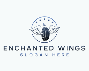 Tire Wings Vulcanizing logo design