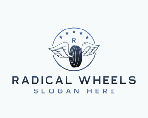 Tire Wings Vulcanizing logo design