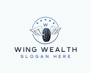 Tire Wings Vulcanizing logo design