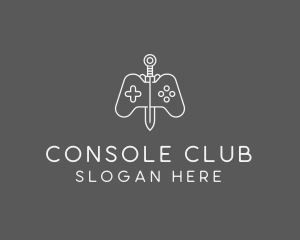 Minimalist Sword Console logo design