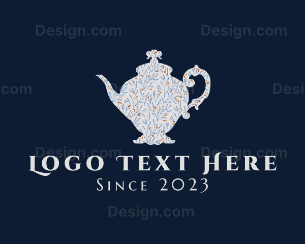 Floral Ceramic Teapot Logo