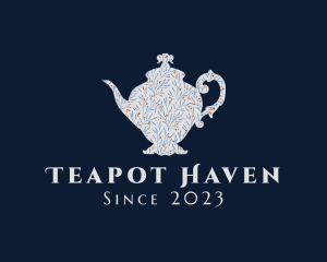 Floral Ceramic Teapot  logo design