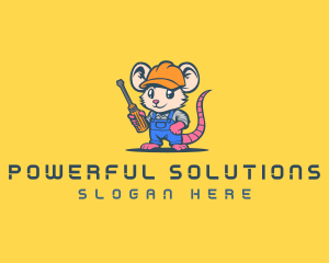 Electrician Mouse Hardhat logo design