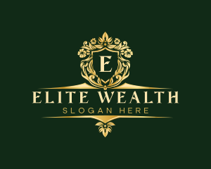 Floral Elegant Shield logo design