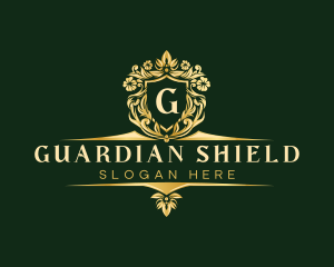 Floral Elegant Shield logo design