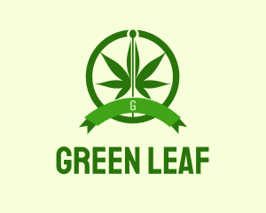 Cannabis Leaf Badge  logo design