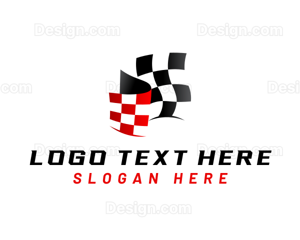 Car Racing Flag Logo