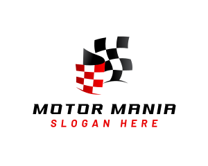 Car Racing Flag logo design