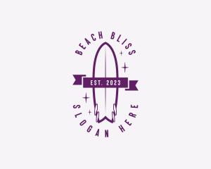 Beach Tropical Surfboard  logo design