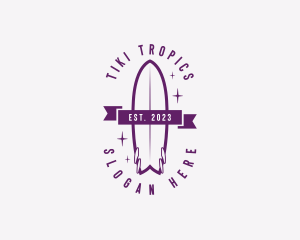 Beach Tropical Surfboard  logo design