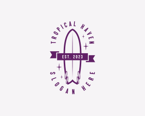 Beach Tropical Surfboard  logo design