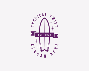 Beach Tropical Surfboard  logo design