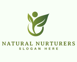 Natural Human Leaf logo design