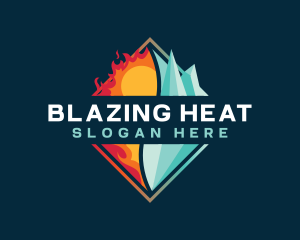 Fire Ice HVAC logo design