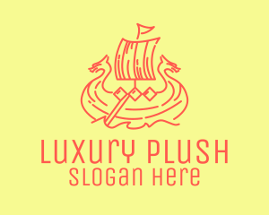 Vintage Viking Ship logo design