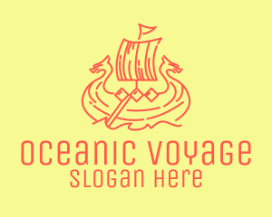 Vintage Viking Ship logo