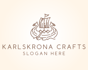 Longship Viking Ship logo design