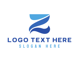 Blue Curvy Z logo