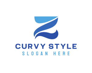 Blue Curvy Z logo