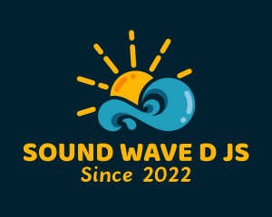 Sun Beach Wave logo design