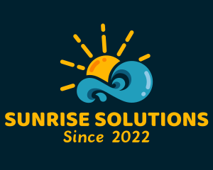 Sun Beach Wave logo design