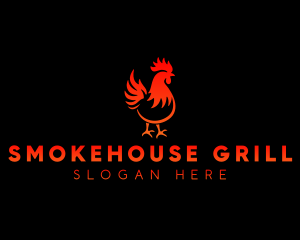 Rooster Bbq Flame logo