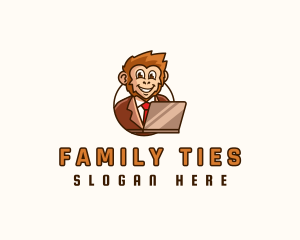 Monkey Office Worker logo design