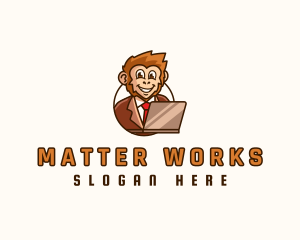 Monkey Office Worker logo design