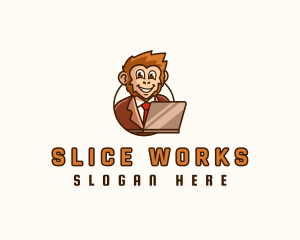 Monkey Office Worker logo design