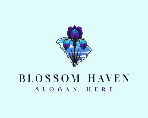 South Carolina Iris Flower logo design