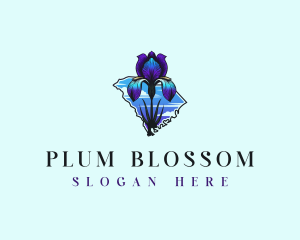 South Carolina Iris Flower logo design