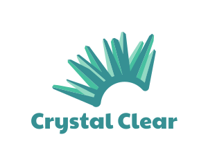Teal Crystal Formation logo design