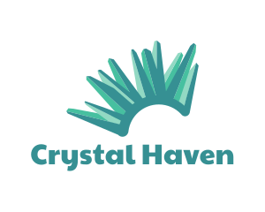 Teal Crystal Formation logo design