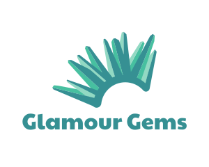 Teal Crystal Formation logo design