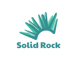 Teal Crystal Formation logo design